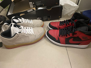 Aj1黑红小禁穿 可换跑鞋aj1  禁穿mid 荔枝皮 品牌