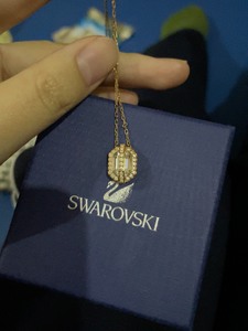 闲置包邮 施华洛世奇Swarovski 宇宙之心方水晶项链