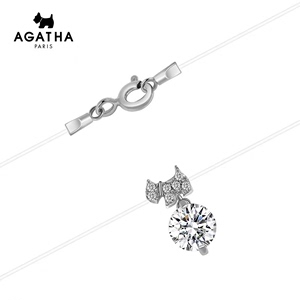 AGATHA/瑷嘉莎项链女人鱼之泪锁骨链小狗高级设计感 和图
