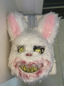 【付邮送】血腥兔子面具万圣节恐怖吓人拍照道具化妆舞jk恶魔全