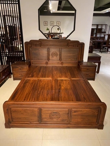 红木家具特价 东非酸枝材质 国色天香大床，简约大方，榫卯结构