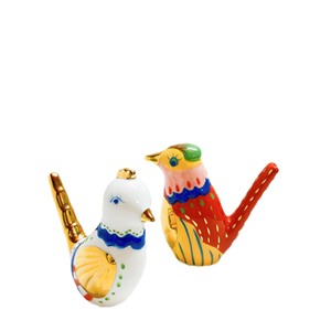 英国OLIVER BONAS戒指架动物指环座陶瓷小鸟摆件、金