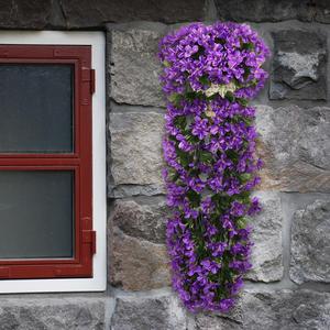 仿真紫罗兰壁挂花藤 婚庆家居阳台室内装饰假花紫罗兰塑料人造花