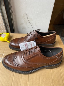 外贸出口欧美单zara男鞋棕色，布洛克皮鞋男士商务正装休闲鞋