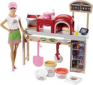 【全新盒损】正版美泰芭比娃娃barbie之披萨学院厨房厨具烤