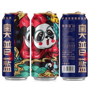 泸州老窖奥普蓝概念版熊猫500ML*12罐装原浆精酿啤酒整箱