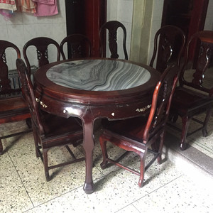 出套（极品红木）正宗印尼波罗格餐桌椅