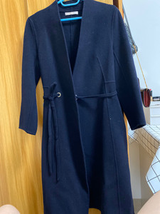 中长款修身双面羊毛大衣外套羊绒 材质：羊毛 颜色分类：深蓝色