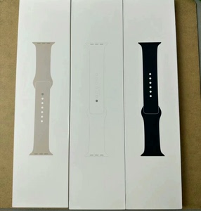 出原装苹果手表硅胶表带黑色三节装iwatch苹果手表表带，4