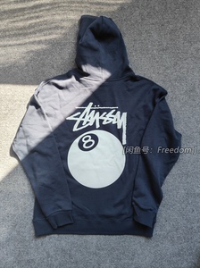 美潮经典款 Stussy 8 Ball Hoode黑8台球白