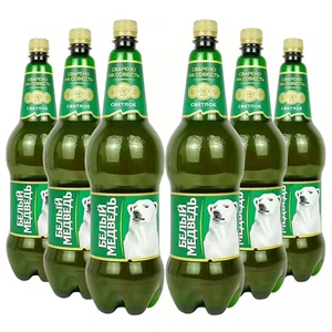 新日期 俄罗斯进口大白熊啤酒6瓶*1500ml原装黄啤精酿