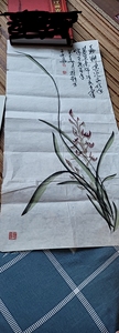 杨根柱，亲笔画的兰花，。