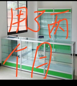 新到一批二手西药柜台药店柜台便宜处理玻璃柜台药店货架玻璃展示