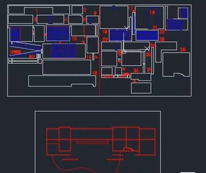 安藤忠雄 芝加哥住宅CAD 切割图1:100，su模型，详细