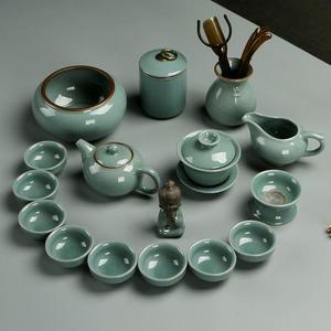 特价!哥窑功夫茶具套装陶瓷家用茶杯整套泡茶器全国包邮礼品茶具