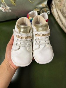 mikihouse日本制二段小白鞋金标金尾14.5码非全新