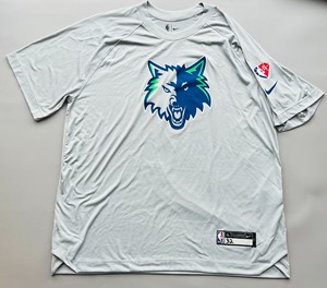 耐克NBA森林狼2022赛季75周年城市版短袖T恤投篮服热身