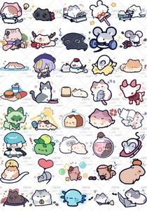 【230张】可爱卡通宠物动物宝可梦简笔画插绘画免抠png装饰