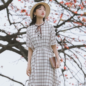 法式复古风ins裙子学生韩版连衣裙2020新款a字仙女甜美小