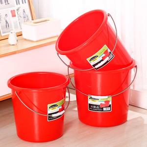 手提家用红色圆桶大号储水洗车洗衣服塑料卫生间桶圆形塑料水桶