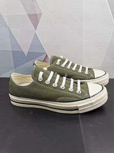 Converse/匡威 1970s橄榄绿低帮帆布鞋