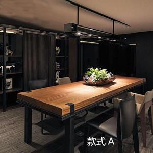 复古工业风美式loft实木办公桌会议桌长桌长方形现代简约铁艺餐桌