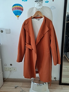 韩国品牌ENC专柜正品橘色羊毛大衣155女冬