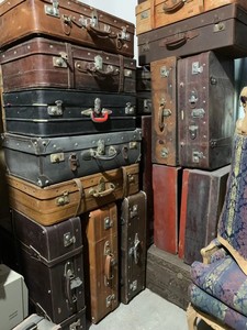 老物件老皮箱 二手老上海古董旧皮箱复古手提箱行李箱拍摄做道具