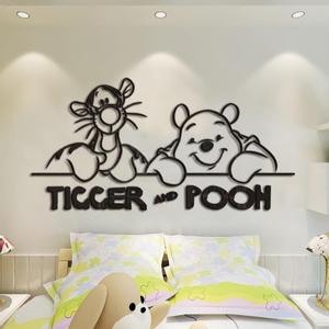 小熊维尼3d立体墙贴亚克力墙贴画卧室儿童房床头房间卡通装饰品