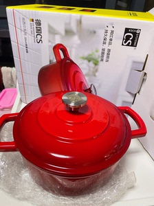 德国CS红色铸铁珐琅锅全新带包装可进烤箱