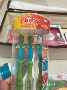 Nuby努比婴儿口腔护理硅胶指套训练牙刷0-3岁全阶段套装，
