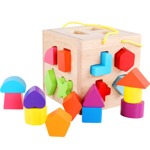 定制巧之木十九孔智慧盒多功能形状配对认知积木宝宝早教玩具