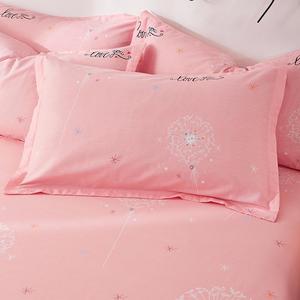全棉枕套一对 蒲公英纯棉枕套2只粉色植物花卉枕头套单人成人枕套