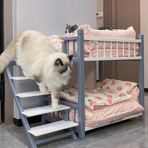 工厂狗狗木床宠物床垫猫咪双层床宠物用品木床狗双层床木头床