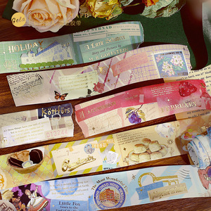 信的恋人 烫金和纸胶带拼贴艺术家英文文艺复古风格手帐DIY装饰素