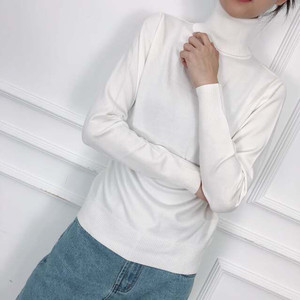 全新羊毛混纺高领打底衫针织衫，颜色分类:白色,尺码:均码。