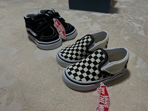 Vans范斯童鞋官方 SK8-Mid V黑色易穿魔术贴小童板