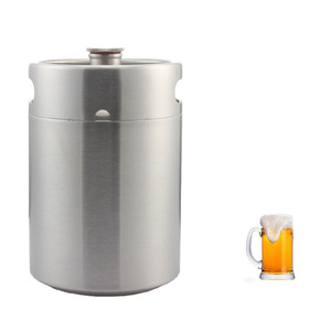 5L精酿自酿啤酒桶304不锈钢扎啤桶二发桶酒厂配送螺纹盖耐压酒壶.