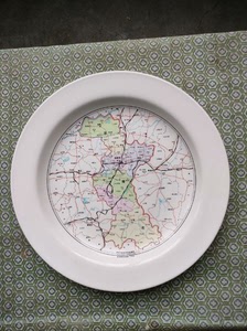 淄博市陶瓷地图赏盘，如图所示，全品完美，安全送达。