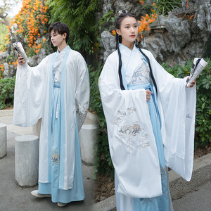 中国风春夏新款男装汉服男女情侣古风传统仙气大袖交领长袖三件套