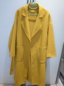 双面羊绒大衣，好货清仓，无污渍无破损，实体店货，柠檬黄色，，