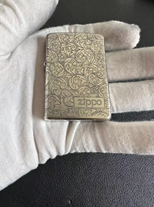 全新正品Zippo/之宝打火机 Zippo纯银唐草 白铜镀银