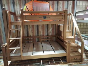红胡桃，木蜡油子母床代表，我国实木儿童家具的典范，梯子价格2