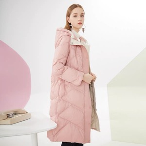 卡迪黛尔冬季新款收腰系带保暖粉色减龄羽绒服外套90白鸭绒40