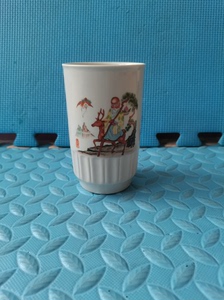 老物件80年代上海中药制药三厂出品洞天长春膏南极仙翁寿星瓷杯