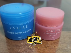 兰芝夜间修护睡眠面膜15ml、保湿修护唇膜（莓果味）3g，全