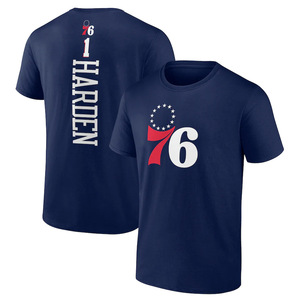 (支持定制)NBA篮球服T恤76人哈登恩比德球衣短袖大码速干体恤