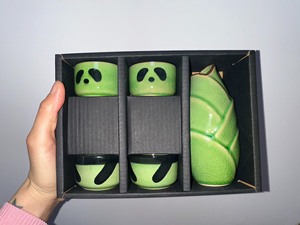 【闲置】熊猫屋 PANDAHOUSE创意手工陶瓷茶杯醉水礼盒