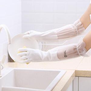 孕妇坐月子手套产后家务清洁防水洗衣服加厚加绒厨房洗碗加长袖套
