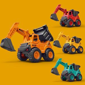 儿童工程车玩具挖土机翻斗车二合一男孩惯性挖掘机工程小纵队模型